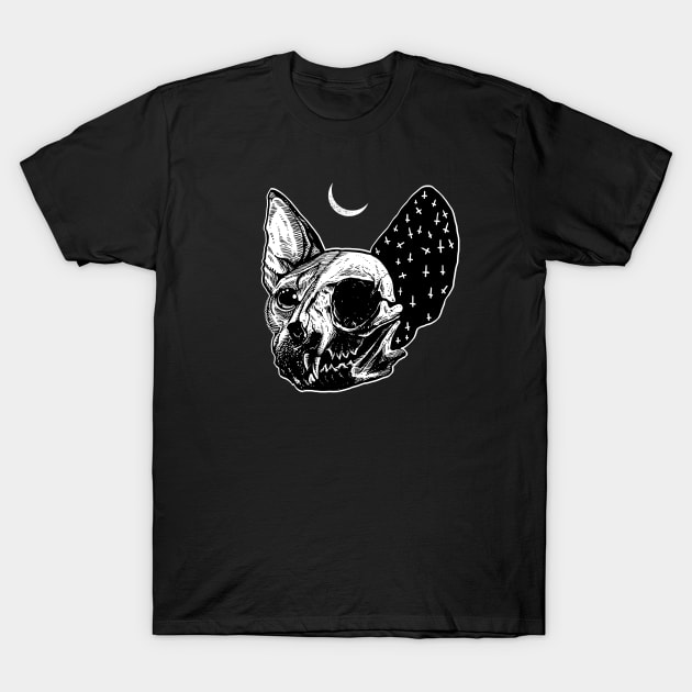 Cat Skull T-Shirt by sebrodbrick